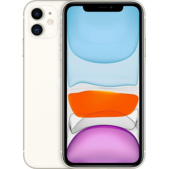 Μεταχειρισμένο Apple iPhone 11 128GB - White μπροστινή και πίσω όψη