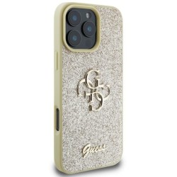 Guess Fixed Glitter 4G Logo Case για iPhone 16 Pro Max - Χρυσό
