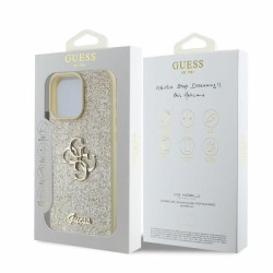 Guess Fixed Glitter 4G Logo Case για iPhone 16 Pro Max - Χρυσό