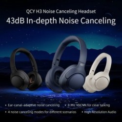 QCY H3 Ασύρματα/Ενσύρματα Over Ear Ακουστικά - Μπλε