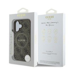 Guess Back Cover Δερμάτινο για iPhone 16 Plus - Καφέ