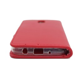 Θήκη flip με υποδοχή καρτών και δυνατότητα STAND για Samsung J5 2017 - κόκκινο
