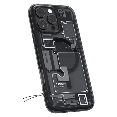 Θήκη Spigen Ultra Hybrid Zero One Μαύρη για iPhone 16 Pro, με μπροστινή και πίσω όψη .