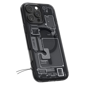 Θήκη Spigen Ultra Hybrid Zero One Μαύρη για iPhone 16 Pro, με μπροστινή και πίσω όψη .
