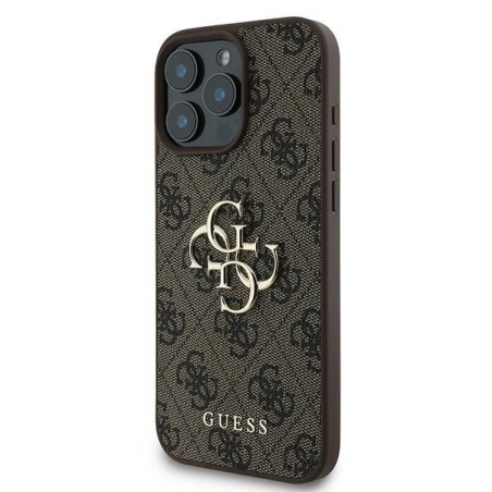 Θήκη Guess 4G Big Logo για iPhone 16 Pro σε καφέ χρώμα.
