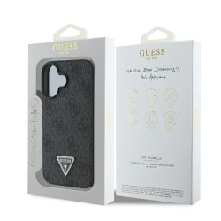 Guess Back Cover Δερμάτινο για iPhone 16 Plus - Μαύρο