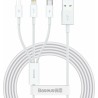 Baseus Superior Series Regular USB σε Type-C / Lightning / micro USB (1.5m) - Λευκό