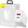 Baseus Φορτιστής Compact με USB-A και Type-C 20W - Λευκό