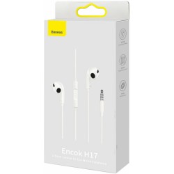 Baseus Earbuds Handsfree με Βύσμα 3.5mm - Λευκό