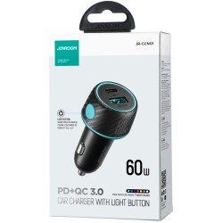 Joyroom Φορτιστής Αυτοκινήτου με USB-A USB-C 60W - Μαύρο
