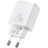 Baseus Φορτιστής Compact με USB-A και Type-C 20W - Λευκό
