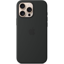 Apple Silicone Case with MagSafe για iPhone 16 Pro σε Μαύρο χρώμα.