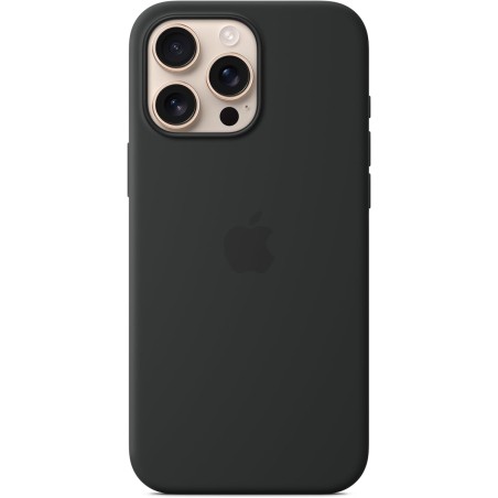 Apple Silicone Case with MagSafe για iPhone 16 Pro σε Μαύρο χρώμα.