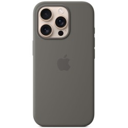 Apple Silicone Case with MagSafe για iPhone 16 Pro σε Stone Gray χρώμα.