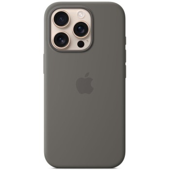 Apple Silicone Case with MagSafe για iPhone 16 Pro σε Stone Gray χρώμα.