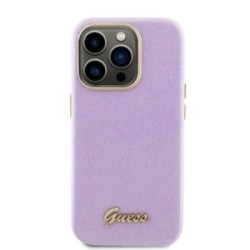 Guess Glitter Full Wrapped Glossy Case with Vintage Script Logo Θήκη προστασίας από σιλικόνη – iPhone 15 Pro Glitter Lilac –  GU