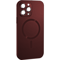 ObaStyle Metal Effect Magnetic Soft Cover Case για Apple iPhone 12 Pro - Μπορντό
