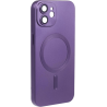 ObaStyle Metal Effect Magnetic Soft Cover Case για Apple iPhone 12 - Μωβ