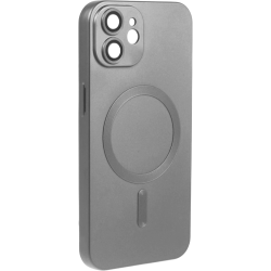 ObaStyle Metal Effect Magnetic Soft Cover Case για Apple iPhone 12 - Ασημί