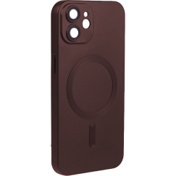 ObaStyle Metal Effect Magnetic Soft Cover Case για Apple iPhone 12 - Μπορντό