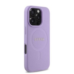 Guess Magsafe “Saffiano Collection" Hard Case Θήκη προστασίας από δερματίνη – iPhone 16 Pro Μωβ – GUHMP16LPSAHMCU