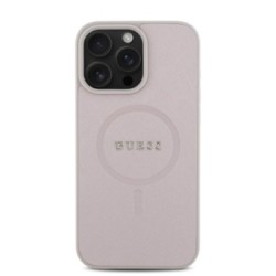 Guess Magsafe “Saffiano Collection" Hard Case Θήκη προστασίας από δερματίνη – iPhone 16 Pro Max Ροζ – GUHMP16XPSAHMCP