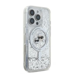 Karl Lagerfeld Magsafe Ringstand Liquid Glitter Hard Case Θήκη προστασίας από σκληρό πλαστικό – iPhone 16 Pro Glitter Διάφανη –