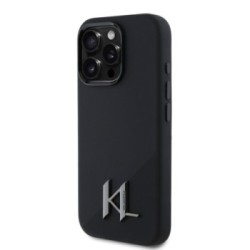 Karl Lagerfeld MagSafe Shadow Metal Initial Logo Silicone Case Θήκη προστασίας από σιλικόνη  – iPhone 16 Pro Μαύρο – KLHMP16LSCM