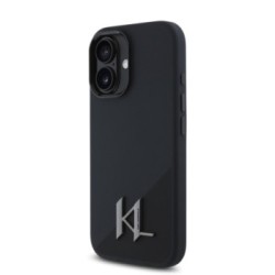 Karl Lagerfeld MagSafe Initial Metal Logo Silicone Case Θήκη προστασίας από σιλικόνη  – iPhone 16 Μαύρο – KLHMP16SSCMKMPCK