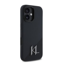 Karl Lagerfeld MagSafe Initial Metal Logo Silicone Case Θήκη προστασίας από σιλικόνη  – iPhone 16 Μαύρο – KLHMP16SSCMKMPCK