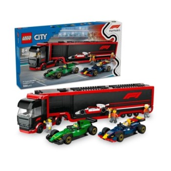 LEGO® City: F1® Truck with RB20 & AMR24 F1® Cars (60445) συσκευασία και περιεχόμενο