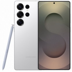 Samsung Galaxy S25 Ultra 5G Titanium White Silver, μπροστά και πίσω όψη