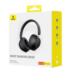 Baseus Bass 30 Max Ασύρματα / Ενσύρματα On Ear Ακουστικά με 50 ώρες Λειτουργίας - Μαύρα