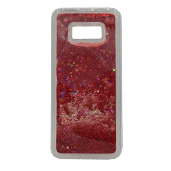 Θήκη σιλικόνης Liquid Glitter για Samsung S8 Plus - Κόκκινο