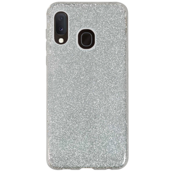 Θήκη σιλικόνης TPU Ultra Slim 0.3mm soft mat Glitter για Samsung A20e - Ασημί