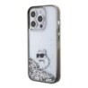 Karl Lagerfeld Ikonik Case Choupette Θήκη προστασίας από Liquid σιλικόνη – iPhone 15 Pro Max Clear / Silver Glitter – KLHCP15XLK