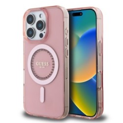 Guess Magsafe “Rhinestones” Hard Case Θήκη προστασίας από σκληρό πλαστικό – iPhone 16 Pro Ροζ – GUHMP16LPFTDTEP