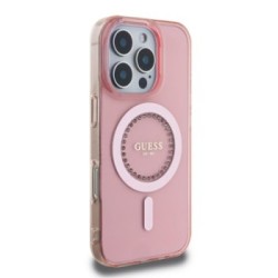 Guess Magsafe “Rhinestones” Hard Case Θήκη προστασίας από σκληρό πλαστικό – iPhone 16 Pro Ροζ – GUHMP16LPFTDTEP