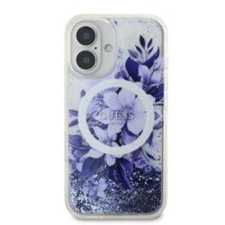 Guess Magsafe “Liquid Glitter Flower" Hard Case Θήκη προστασίας από σκληρό πλαστικό – iPhone 16 Μωβ – GUHMP16SLFMWTU