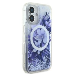 Guess Magsafe “Liquid Glitter Flower" Hard Case Θήκη προστασίας από σκληρό πλαστικό – iPhone 16 Μωβ – GUHMP16SLFMWTU