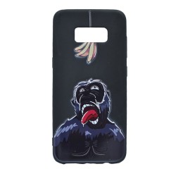 Θήκη σιλικόνης σχέδιο 'Hungry Gorilla' για Samsung S8 - μαύρο