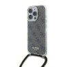Guess “4G Logo Collection” Crossbody Hard Case Script Metal Logo Θήκη προστασίας από σιλικόνη με λουράκι – iPhone 16 Pro Καφέ – 
