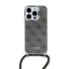 Guess “4G Logo Collection” Crossbody Hard Case Script Metal Logo Θήκη προστασίας από σιλικόνη με λουράκι – iPhone 16 Pro Καφέ – 