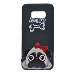 Θήκη σιλικόνης σχέδιο 'Rich BullDog' για Samsung S8 - μαύρο