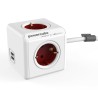 Allocacoc Extended USB PowerCube 4 θέσεων & 2xUSB & καλώδιο 1,5m – Κόκκινο