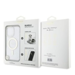 Guess IML Magsafe Case “Rhinestone Gold Lens + Screen” Θήκη προστασίας από σκληρό πλαστικό – iPhone 16 Pro Max Clear/Glitter – G
