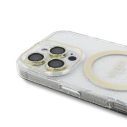 Guess IML Magsafe Case “Rhinestone Gold Lens + Screen” Θήκη προστασίας από σκληρό πλαστικό – iPhone 16 Pro Max Clear/Glitter – G