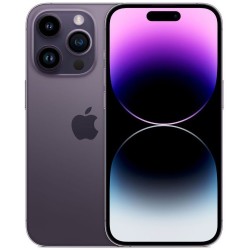 Μεταχειρισμένο Apple iPhone 14 Pro 5G 128GB - Deep Purple μπροστινή και πίσω όψη