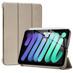 Θήκη Trifold Smart View και πίσω TPU για  iPad Mini 7/6 - Χρυσό
