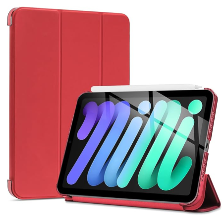 Θήκη Trifold Smart View και πίσω TPU για  iPad Mini 7/6 - Κόκκινο